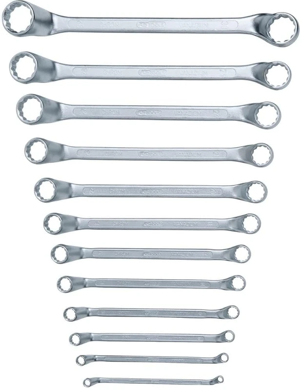 KS TOOLS 517.0250 Double ring spanner set offset, 12 pcs, 6x7-30x32mm