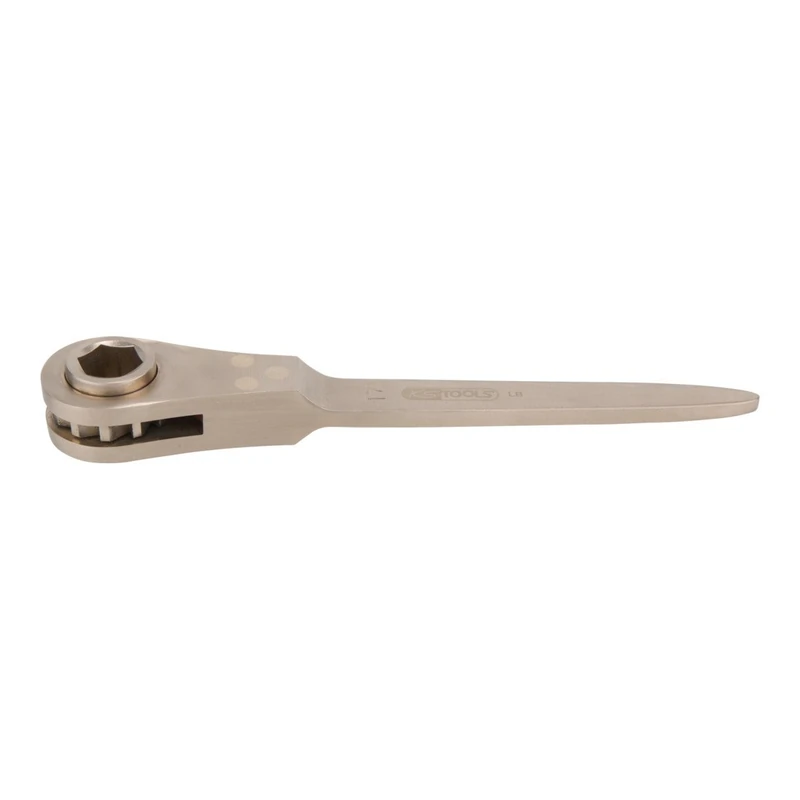 KS TOOLS 963.1107 BRONZE + Construction ratchet, hexagonal, with "rat-tail" handle 21 mm