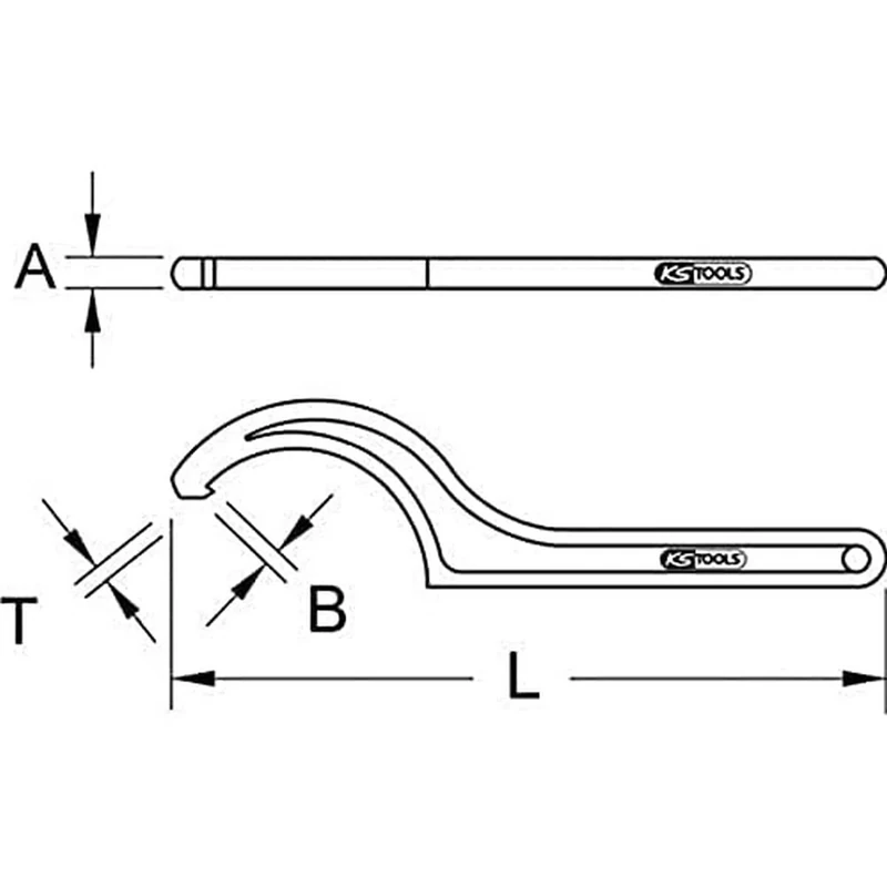 KS TOOLS 963.8220 BRONZE + Hook spanner Ø80-90 mm