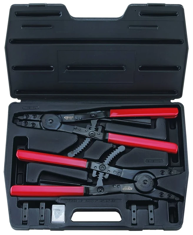KS Tools Plastic 500.1302 Internal Circlip Snap Ring Pliers with Interchangeable Tips