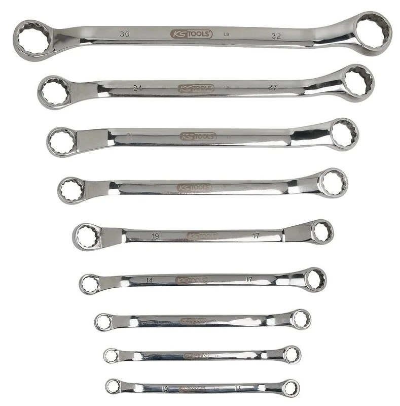 KS TOOLS 964.1140 STAINLESS ring spanner offset set, 9pcs
