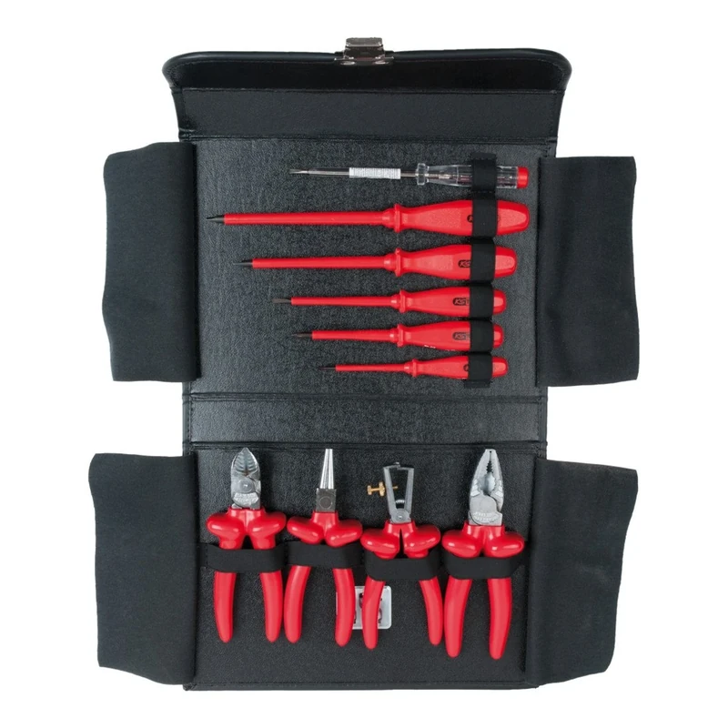 KS Tools 1171875 ERGOTORQUE VDE Plier and Screwdriver Set, 10 Pieces)