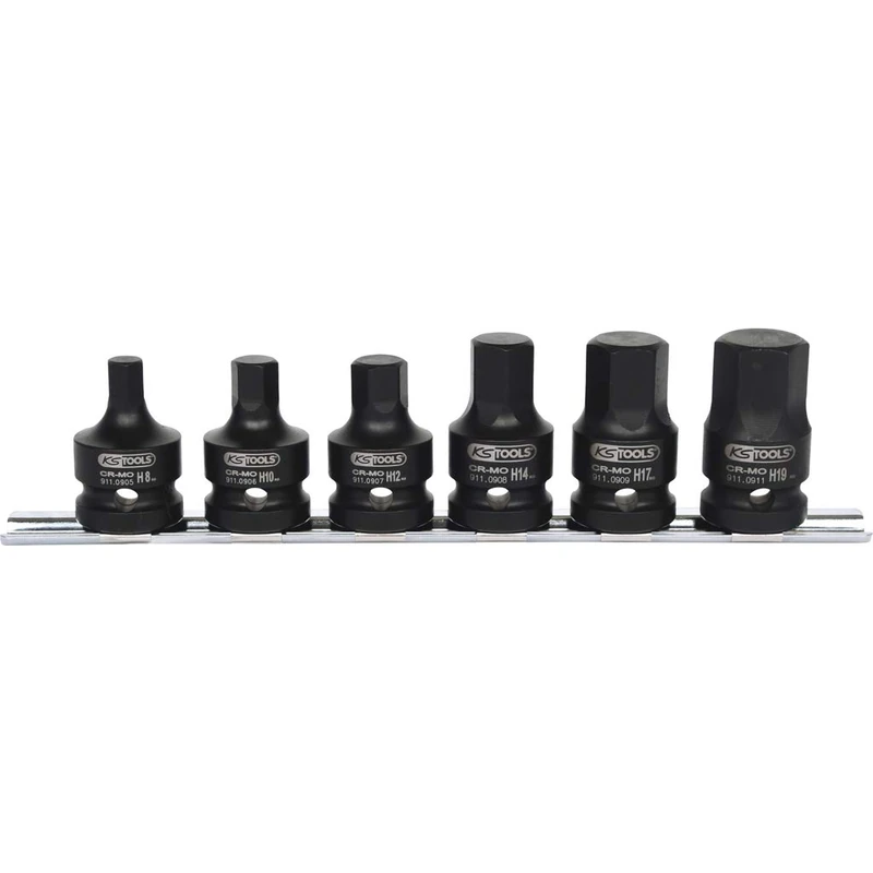 KS TOOLS 515.1102 1/2" Impact Joint Bit Socket Set - 6pcs