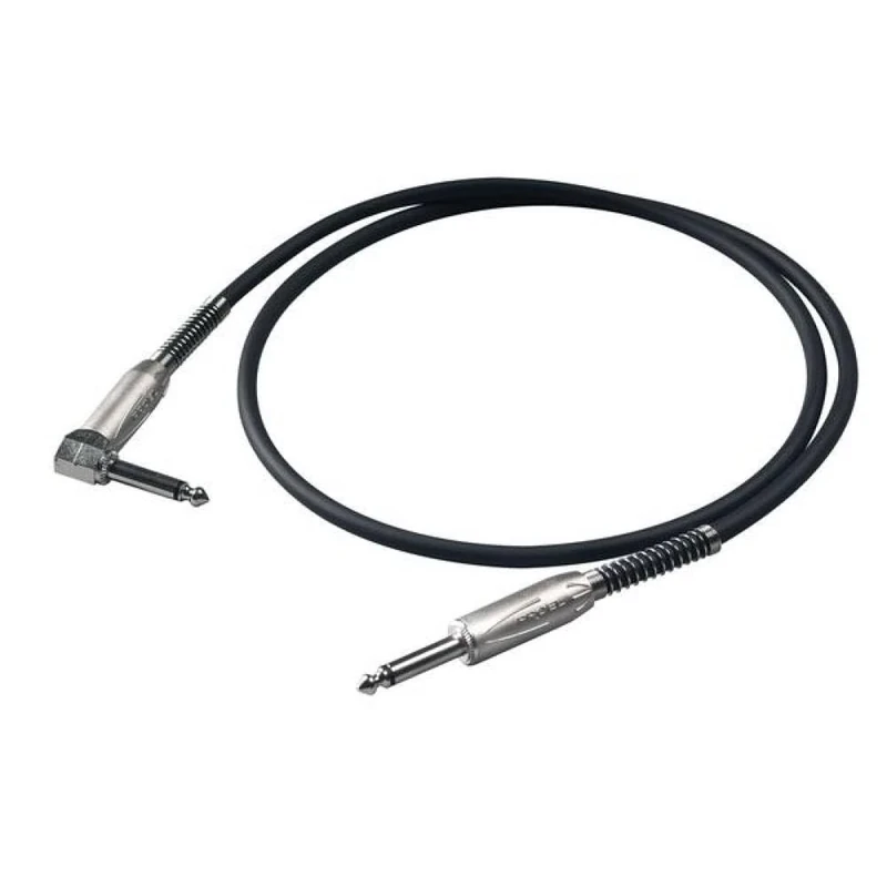 Proel Bulk120lu3 Instrument Cable 6.3 mm Mono Jack to 6.3 mm Mono Jack to Angle Jack - Image 1
