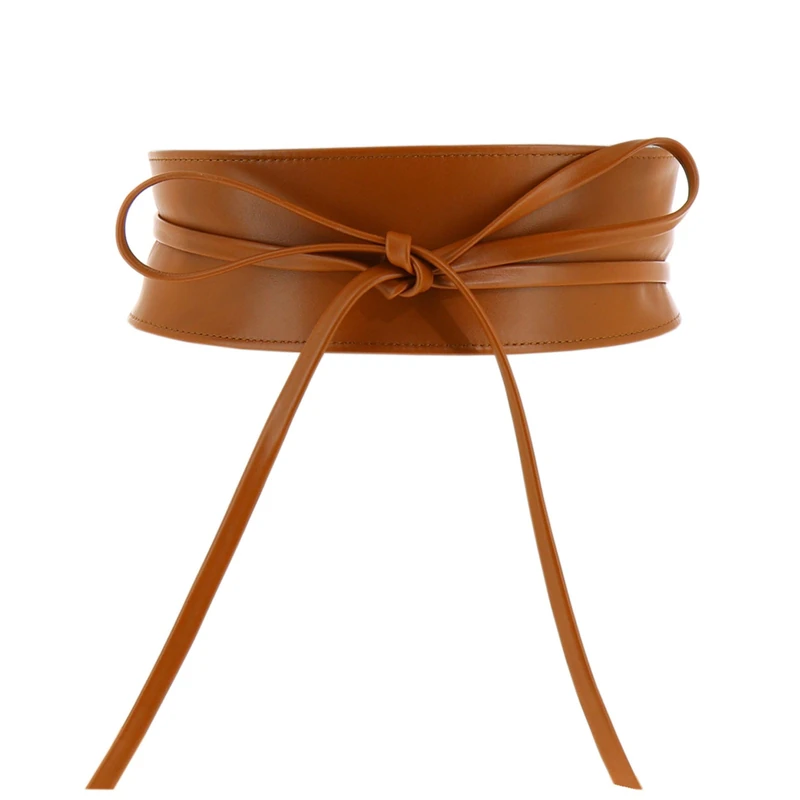FASHIONGEN - Woman Italian leather Obi belt, CASSIANE - Camel, L-XL