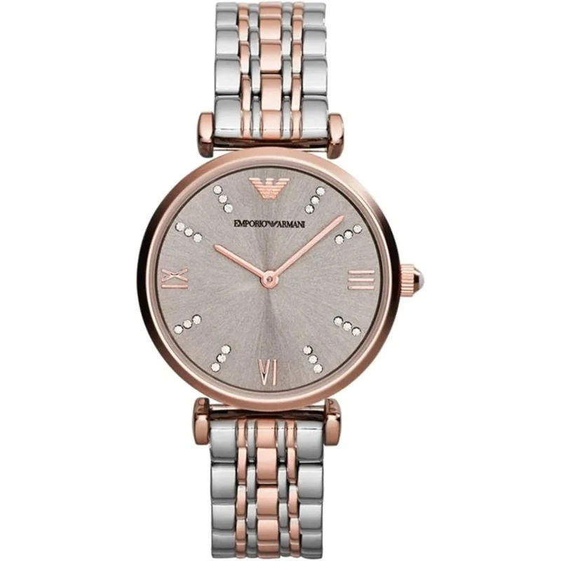Emporio Armani Watch for Women, Two Hand Movement, 31 mm Rose Gold Stainless Steel Case with a Stainless Steel Strap, AR1840