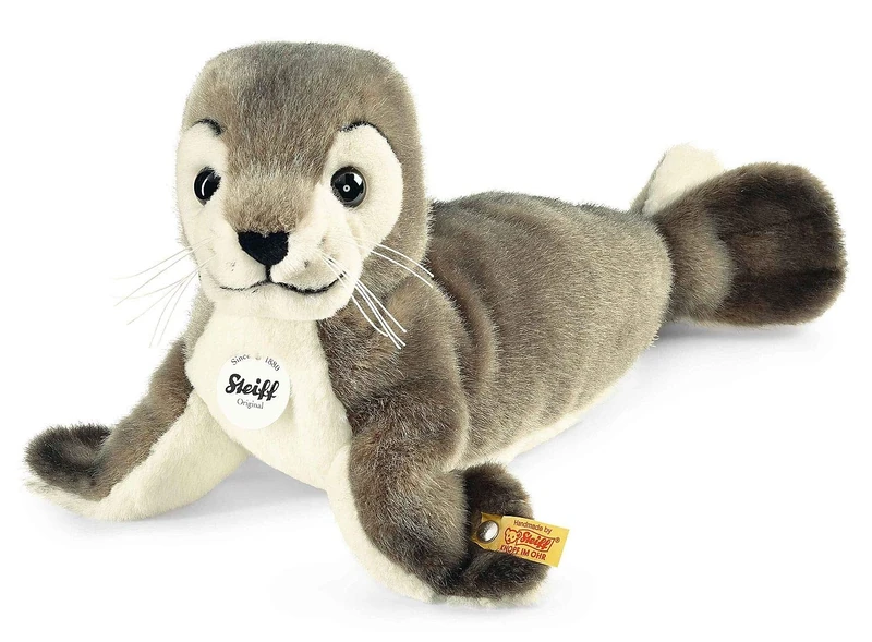 Steiff Robby Seal Plush Toy (Grey/White), 063114, 30 cm
