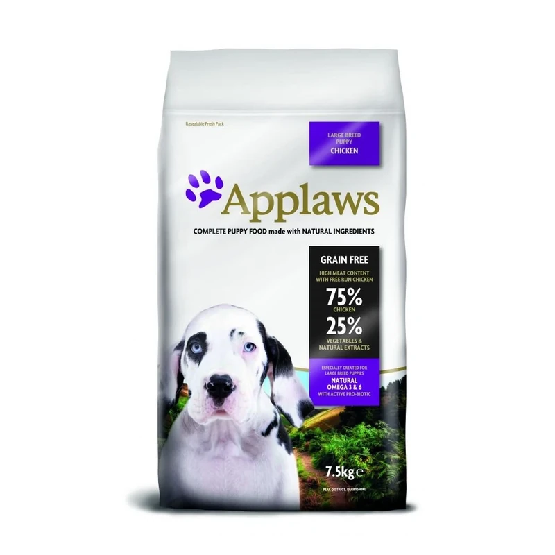 Applaws Complete and Grain Free Dry Puppy Food for Large Breed Dogs, Puppy Chicken, 7.5 kg (Pack of 1)