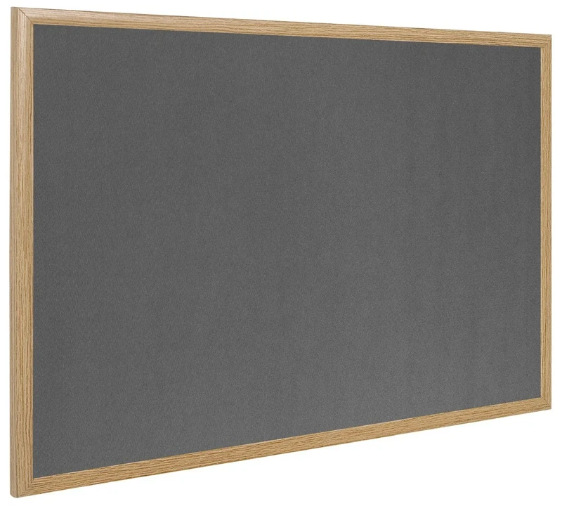 Bi-Office Earth - Notice Board, Grey Felt Board with Wood Effect Frame, 240 x 120 cm