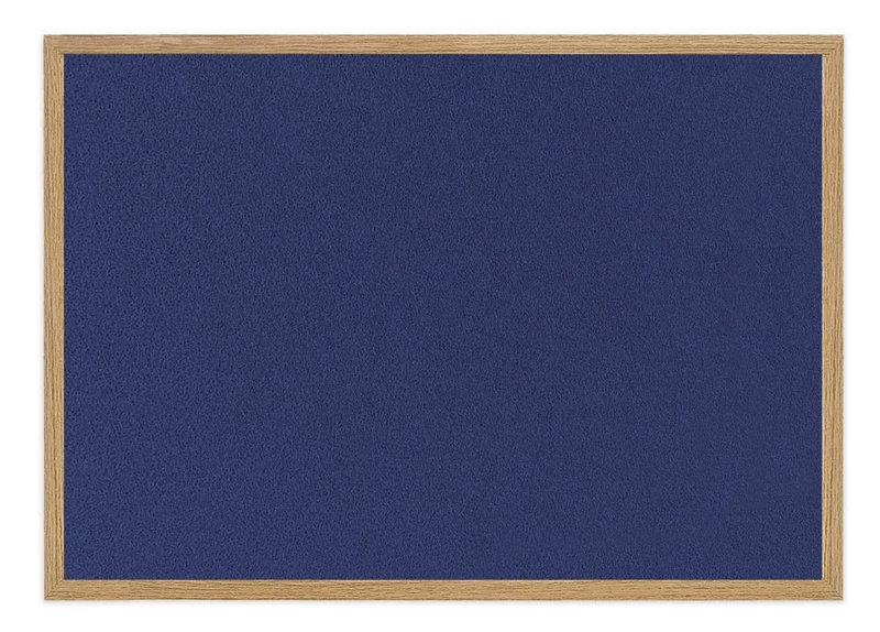 Bi-Office Earth - Notice Board, Blue Felt Board with Oak Finish Frame, 240 x 120 cm - Image 1