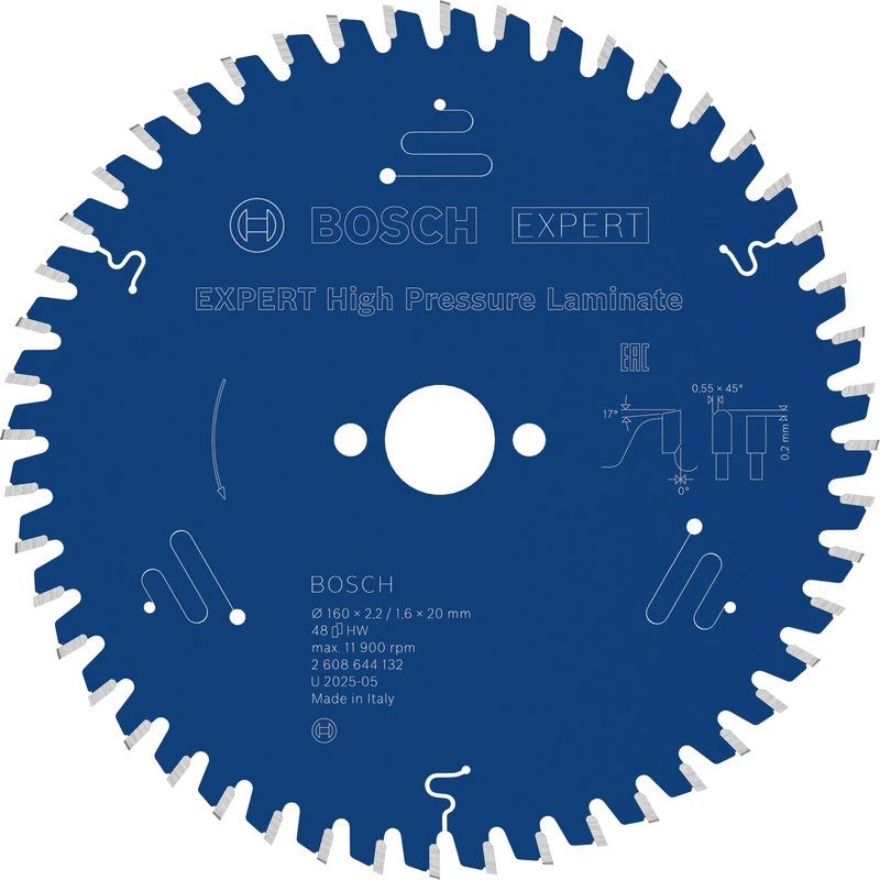 Bosch 1x EXPERT High Pressure Laminate Corded Circular Saw Blade for Handheld Circular Saw (for HPL High-pressure laminate, Ø mm, Professional Accessory Hand-Held Corded Circular Saws)
