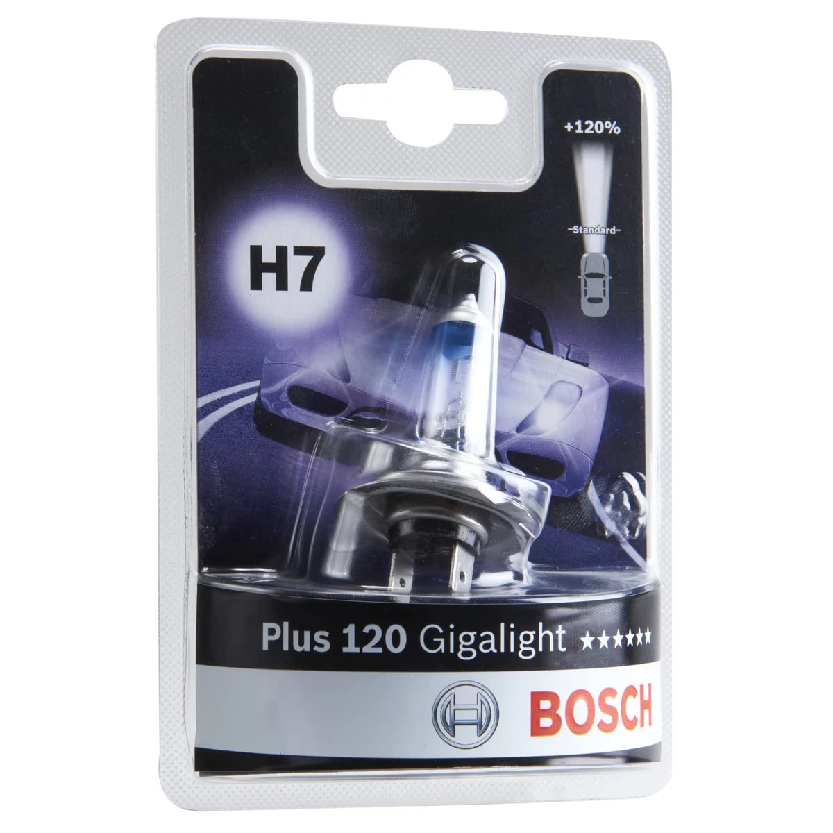 Bosch H7 (477) Plus 120 Gigalight Headlight Bulb - 12 V 55 W PX26d - 1 Bulb