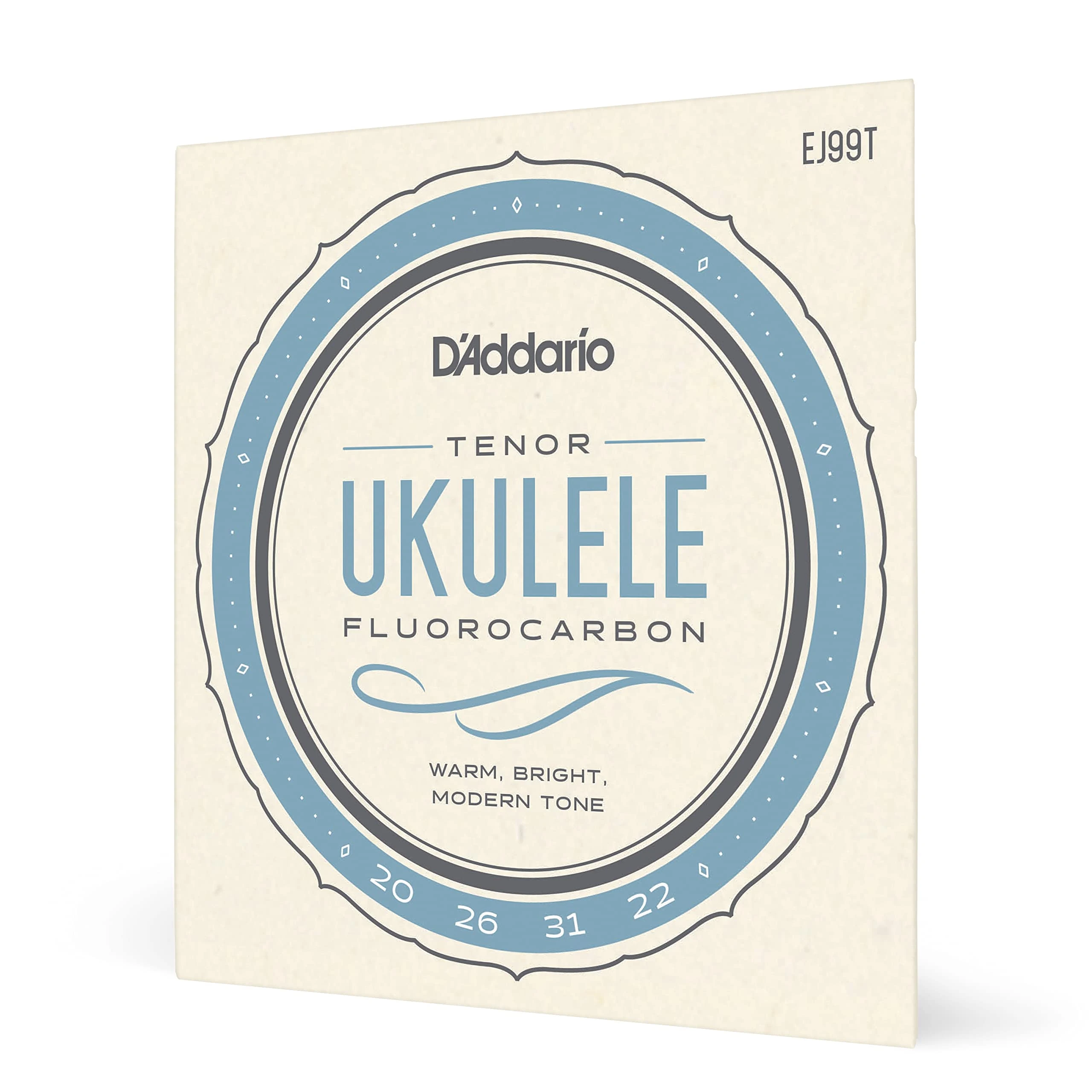 D'Addario Tenor Ukulele Strings, Fluorocarbon, EJ99T, 4-String Set, Pack of 1