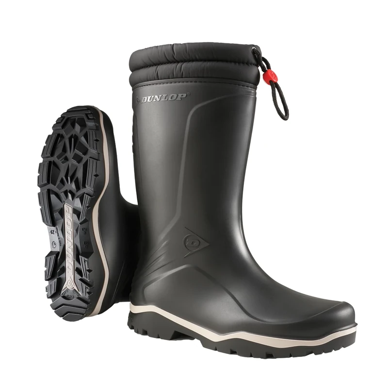 DUNLOP Blizzard - Unisex Winter Safety Insulated Fashion Thermal Boots, Black, Waterproof and Chemical Resistant PVC Wellies with Fur Lining and Traction Outsole for Outdoor Fun - EU43, UK9