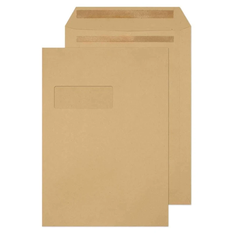 Blake Purely Everyday C4 324 x 229 mm 115 gsm Pocket Self Seal Window Envelopes (13889) Manilla - Pack of 250