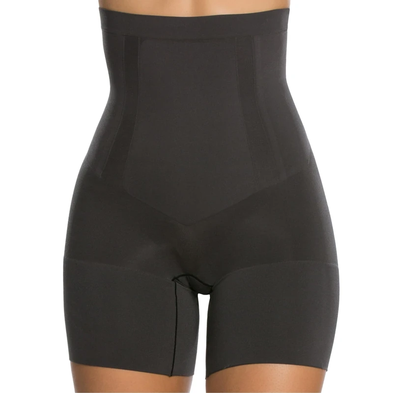 Spanx Women's High-Waisted Mid-Thigh Short, VERY BLACK, 1X