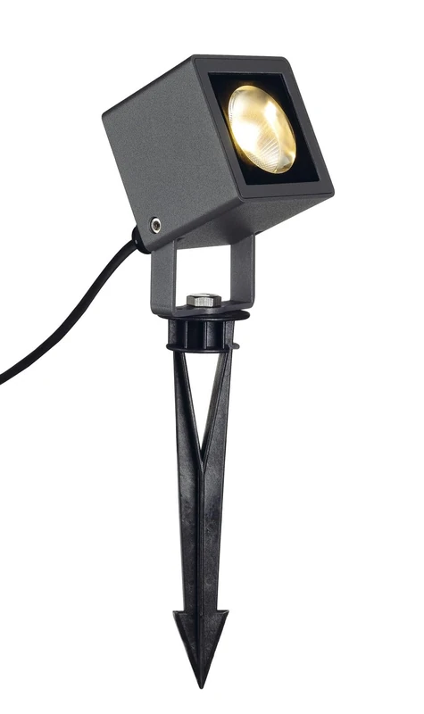 SLV Ground Spike Light Nautilus/Outdoor Illumination for Gardens, terraces, Plants, Paths, Ponds, LED Outdoor Light, Outdoor Spotlight / IP65 3000K 8.5W 620lm Anthracite 45 Degrees - Image 1