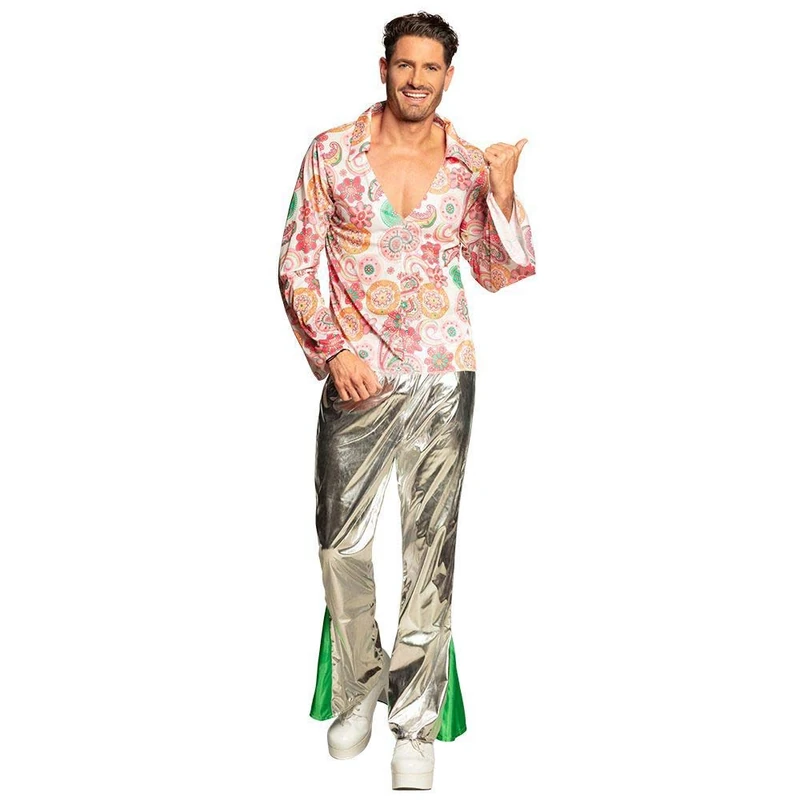 1970s Disco Fever Mens Fancy Dress 70s Retro Funky Dancer Adults Costume Outfit
