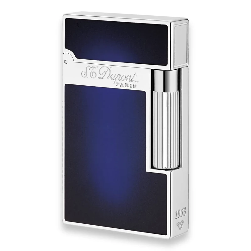 S.T Dupont D-016134 Yellow Gold Finish Natural Lacquer Lighter - Navy Blue