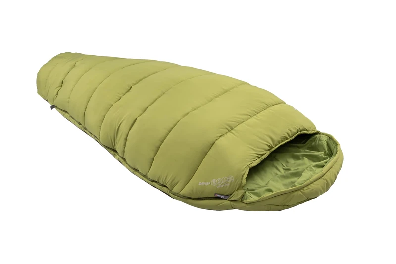 Vango Cocoon 250 XL Sleeping Bag for Adults [Amazon Exclusive], Shaped Hood, 3 Season, Soft, Breathable Fabric for Camping, Festivals, Treetops Green