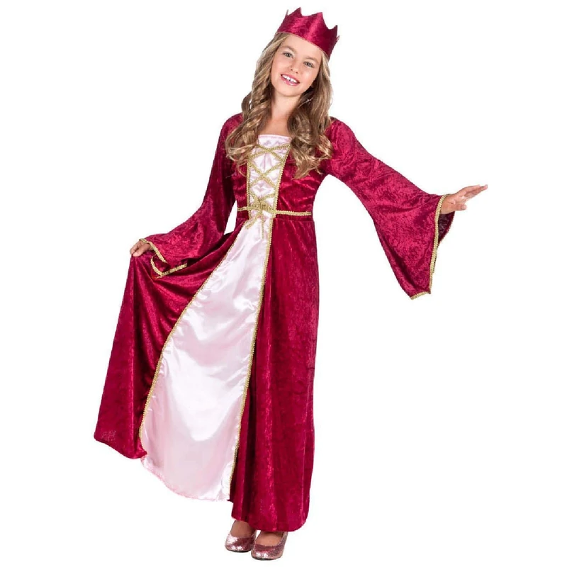 Boland 82144 Children's Renaissance Queen Costume for Girls Between 10 and 12 Years Approximately 140-160 cm Dress Crown Fancy Dress Princess Medieval Theme Party Carnival - Image 1