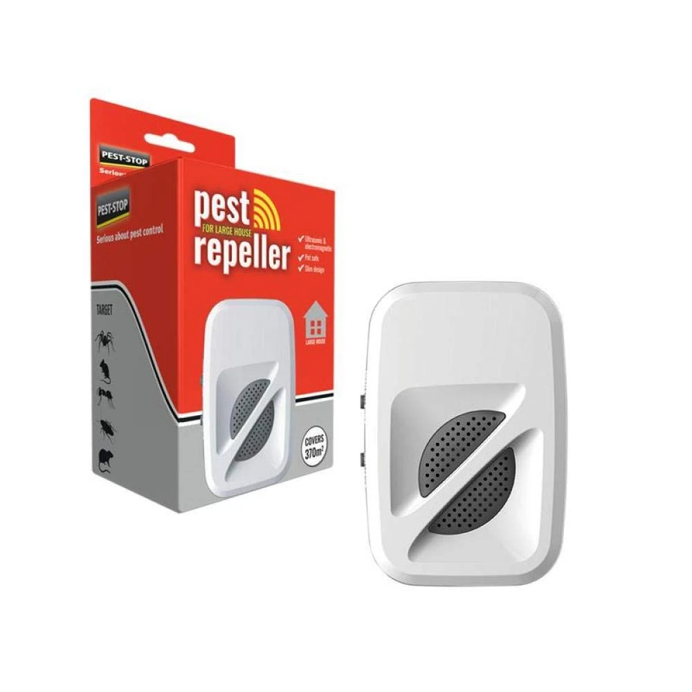 Pest-Stop Large House Indoor Pest Repeller – Ultrasonic & Electromagnetic Pest Control – Targets Mice, Rats, Spiders, Cockroaches, Ants & Flies – Covers 4,000 sq. ft.