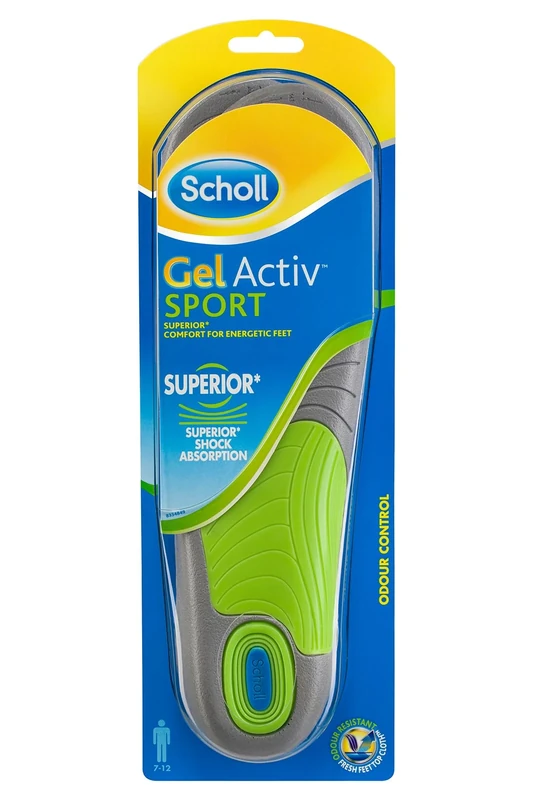 Scholl Insoles Men's Sport Gel Active UK Shoe Size 7-12