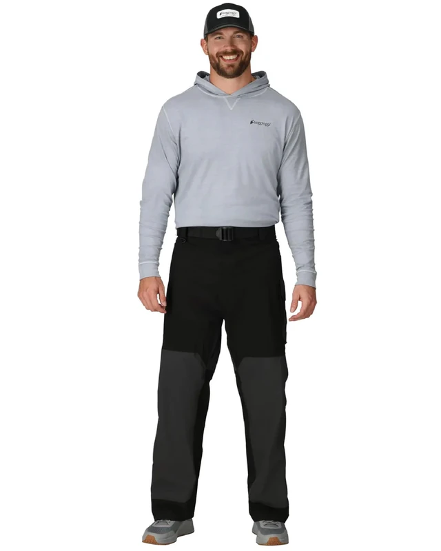 FROGG TOGGS Men's Standard Pilot II Guide Pant, Black/Charcoal, Small