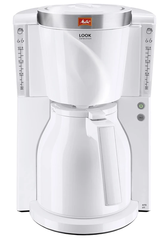 Melitta Look IV Therm Selection, 1011-11, Filter Coffee Machine with Insulated Jug, Aroma Selector, White/Brushed Steel
