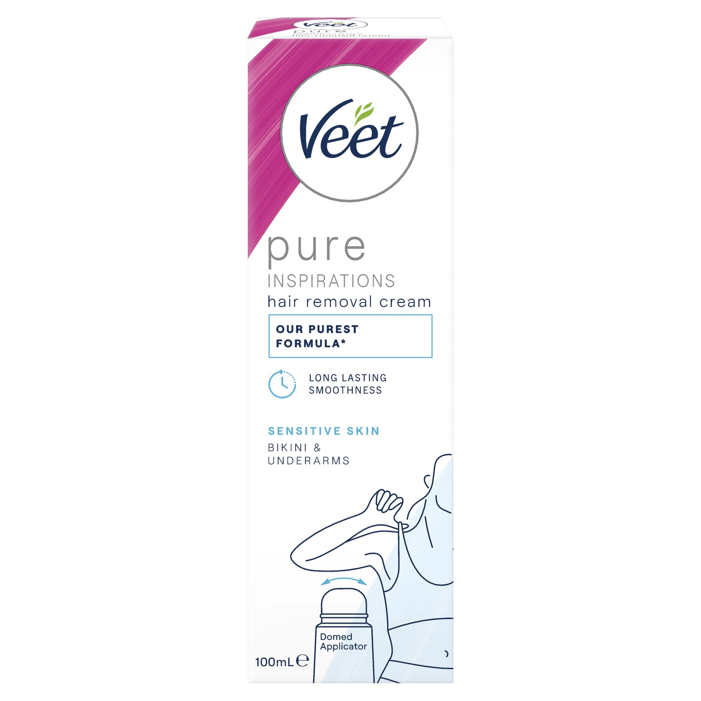 Veet Bikini and Underarm Hair Removal Cream, 100ml