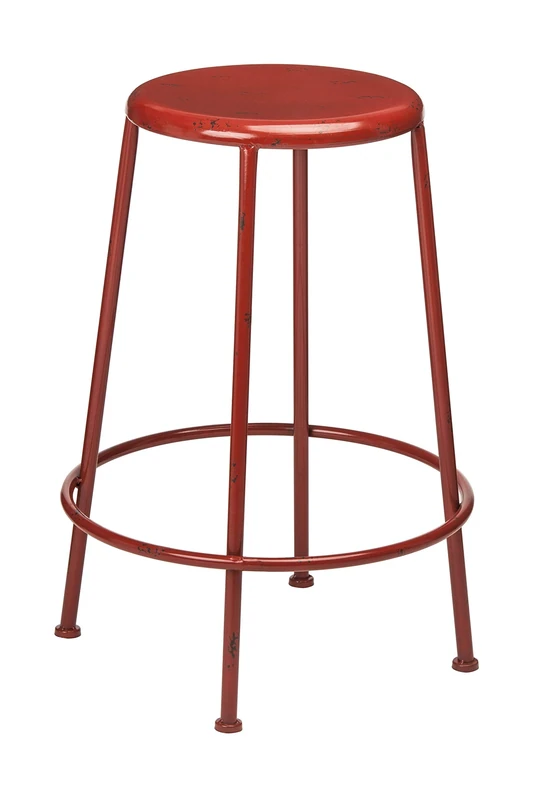 Premier Housewares Artisan Stool, 70 x 50 x 50 cm, Red