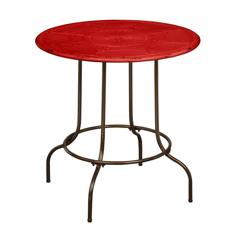 Premier Housewares Artisan Table, 78 x 77 x 77 cm, Red