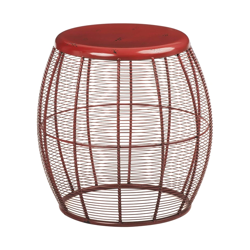 Premier Housewares Artisan Barrel Stool, Red