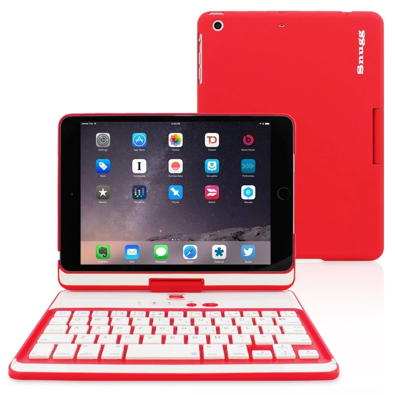 Snugg Apple iPad Mini/iPad mini 2/3 Keyboard and Folio case Red