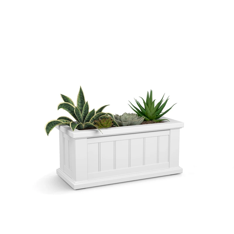 Mayne Planter, Polyethylene, White, 2-Foot
