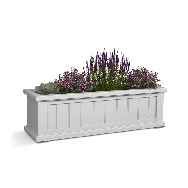 Mayne Window Box, Resin, White, 3-Foot