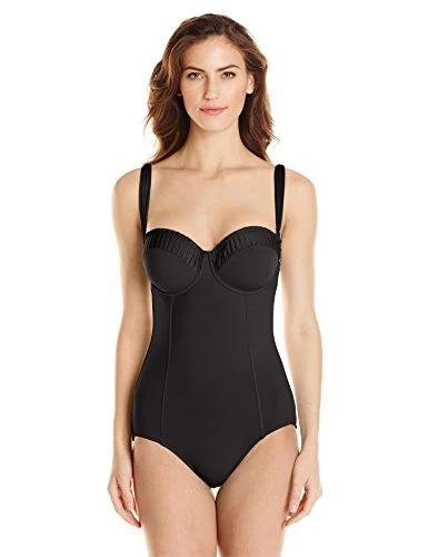Seafolly Women's Goddess D Cup One Piece Swimsuit - Black -