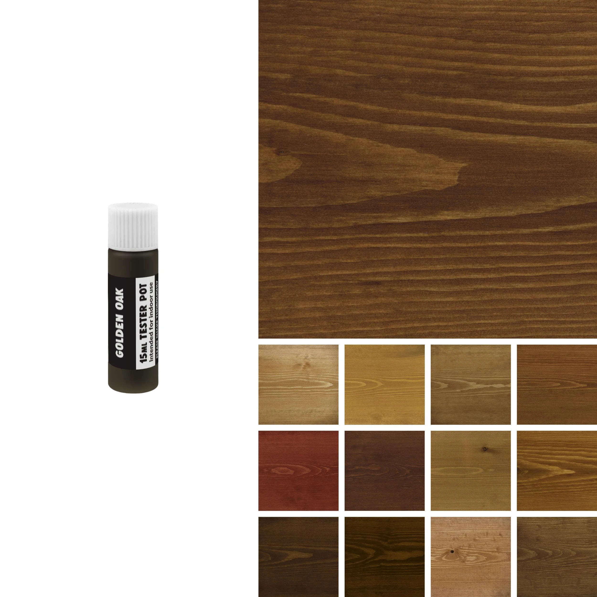 Littlefair's Wood Stain Water-Based - (Golden Oak) – Non-Toxic, Eco-Friendly & Quick Drying - Easy-to-Apply, Concentrated Formula for All Wood Types – 15ml Tester Pot