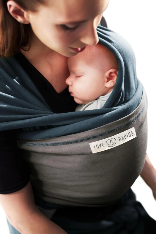 Love Radius The Original JPMBB Baby Wrap - Peacock Blue with Elephant Pocket