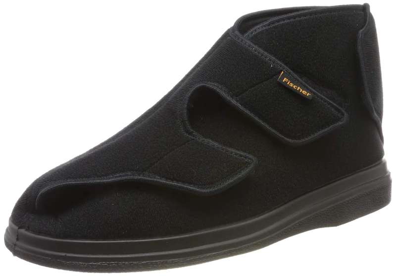 Fischer Bequem Schuh Hoch Schwarz, Unisex Adults' Hi-Top Slippers, Black (schwarz 222), 12 UK