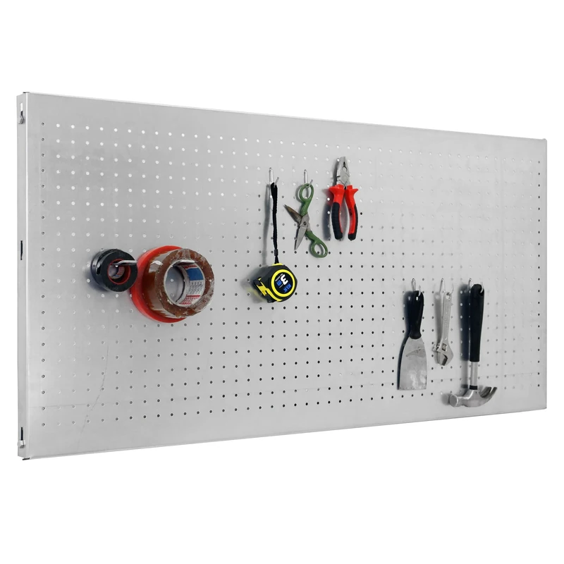 Simon Rack Tool Pegboard with 8 accesories, 600x1200x35, Metal Pegboard, Galvanised - PANEL CLICK
