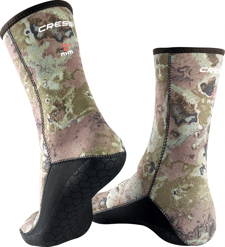 CRESSI Unisex Tracina Neoprene 3 mm Spearfishing Socks Camouflage Dark Large, Camouflage Dark, L UK