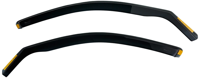 Heko Modern Dark Tinted Front Wind Deflectors, Car Specific Fit, In-Channel Installation, 2pc Set, Black - Image 1