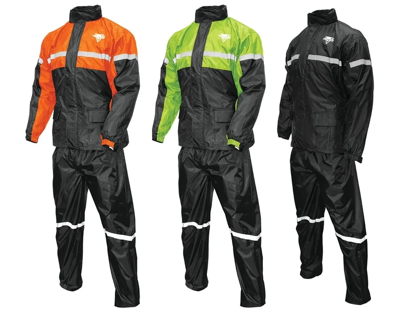 Nelson-Rigg Stormrider Rain Suit (Black/Orange, X-Large)