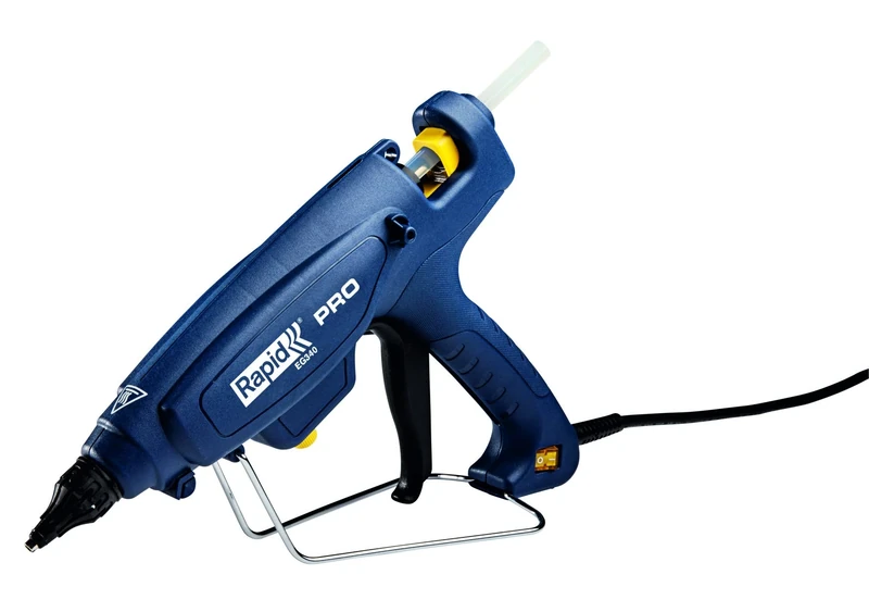 Rapid Hot Glue Gun EG340, 11-12mm Industrial Glue Gun for Installation, 1400 g/hr Output, 120°-220 °C Temperature Adjustment, Exchangeable Nozzle, 2.5m Cord (5000639)
