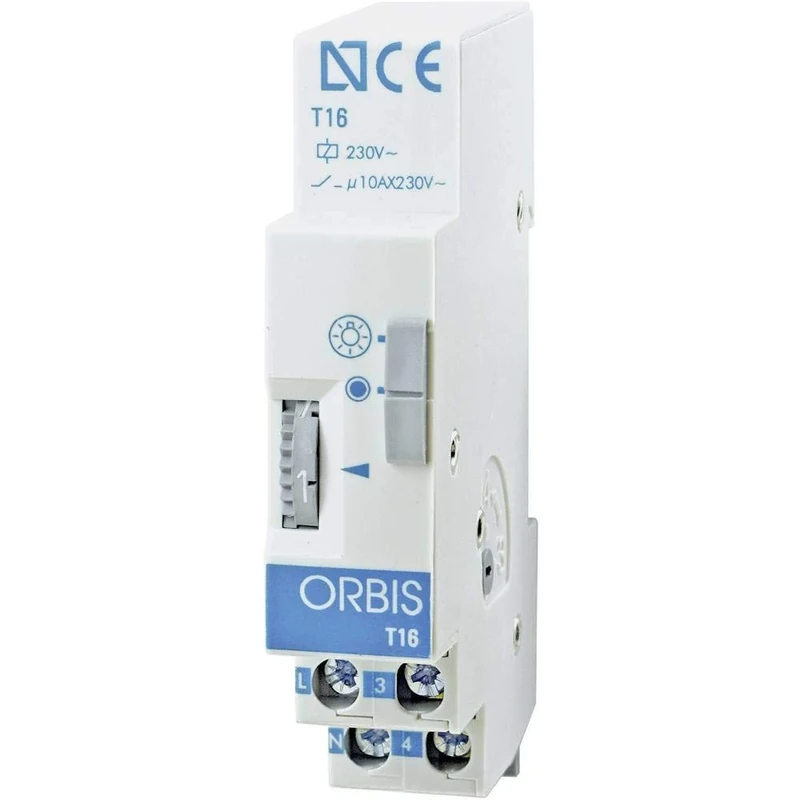 ORBIS Timer Technology T-16 Staircase Light Automatic, 230 V/AC, 1 Piece, 45s - 7 Min, Push Button, Automatic Operation - Image 1