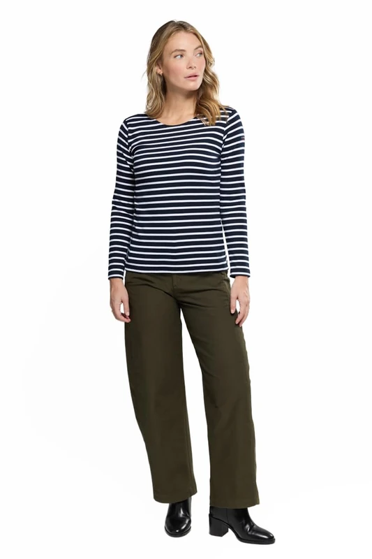 Armor Lux 04277,Women's Striped Long Sleeve T-Shirt ,Blue (Bi8 Rich Navy / White),Size 2