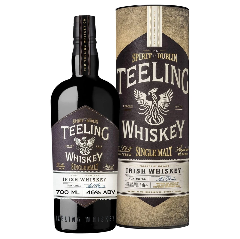 Teeling Single Malt Irish Whiskey with Gift Box, 46% ABV, 70cl / 700ml, Aged and Finished in Five Different Cask Types