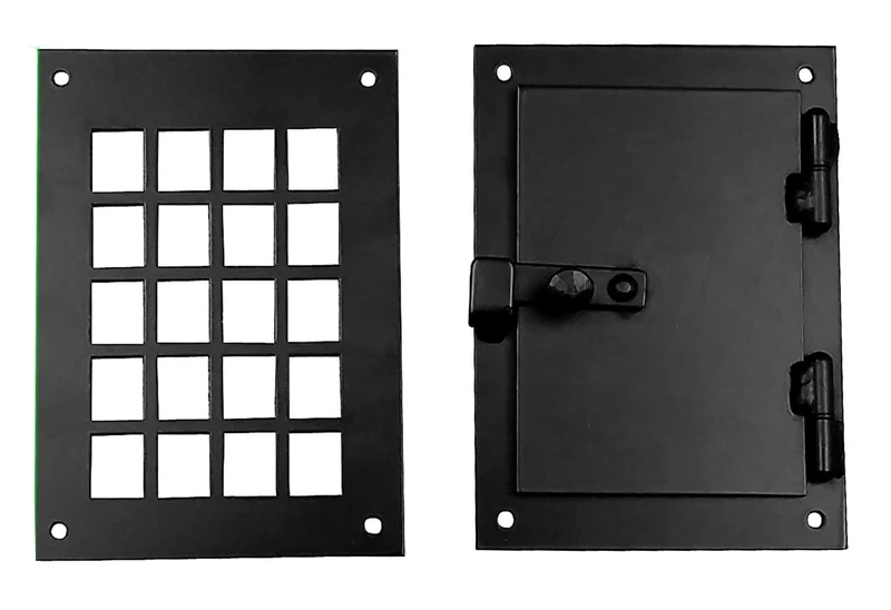 Hinged Decorative Door Speakeasy Grille, Door Viewer, Black