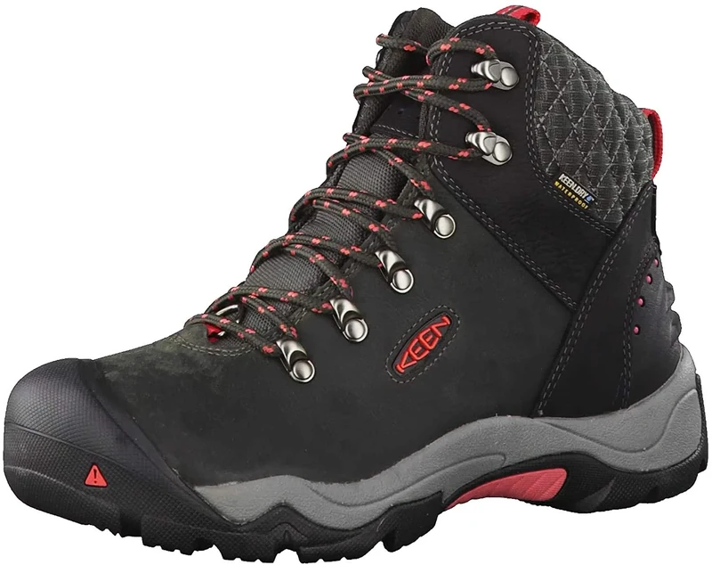 KEEN Women's Revel Iii High Rise Hiking Shoes, Black Black Rose 0, 7 UK